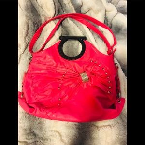 Fushia leather purse